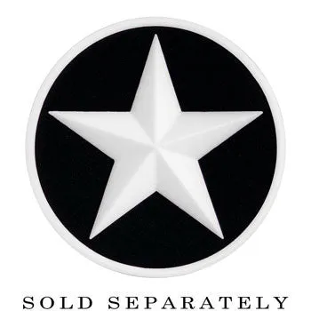 1/2 Black White Star Silicone Plug
