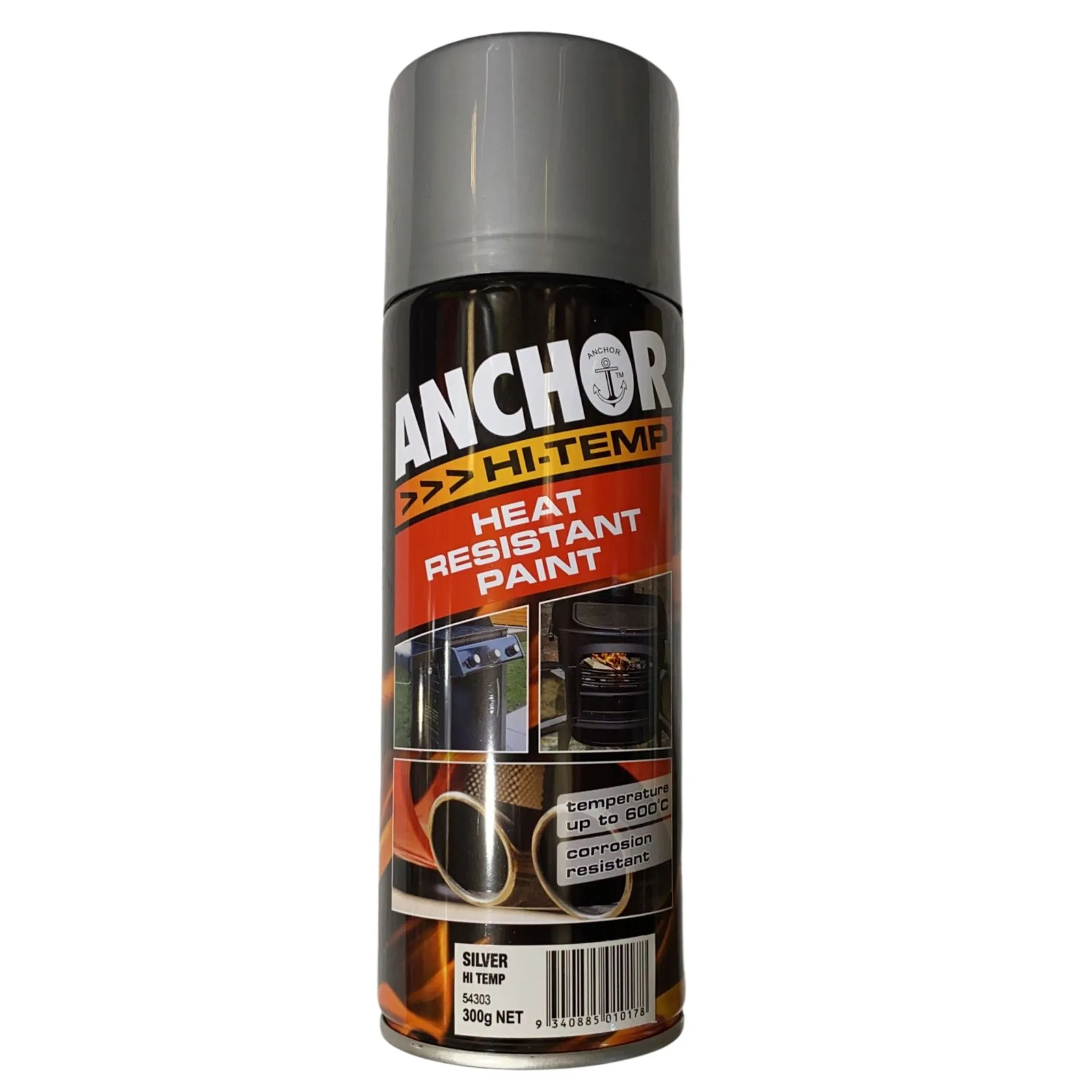 12 Cans | ANCHOR Hi Temp Heat Resistant Paint Up to 600° 54303 | 300g - SILVER