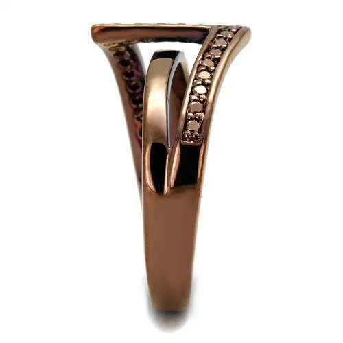 3W1162 IP Coffee light Brass Ring with AAA Grade CZ in Light Coffee