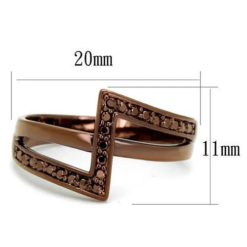 3W1162 IP Coffee light Brass Ring with AAA Grade CZ in Light Coffee