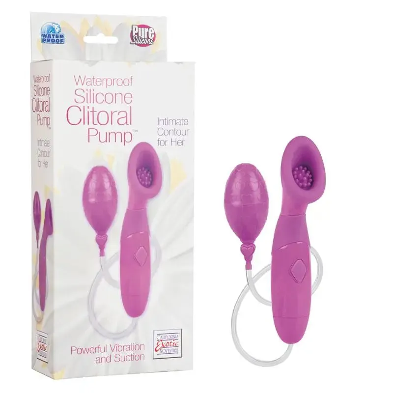 8-inch California Exotic Pink Waterproof Vibrating Clitoral Pump