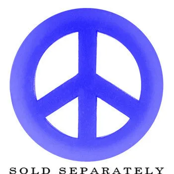 9/16 Blue Silicone Peace Sign Tunnel