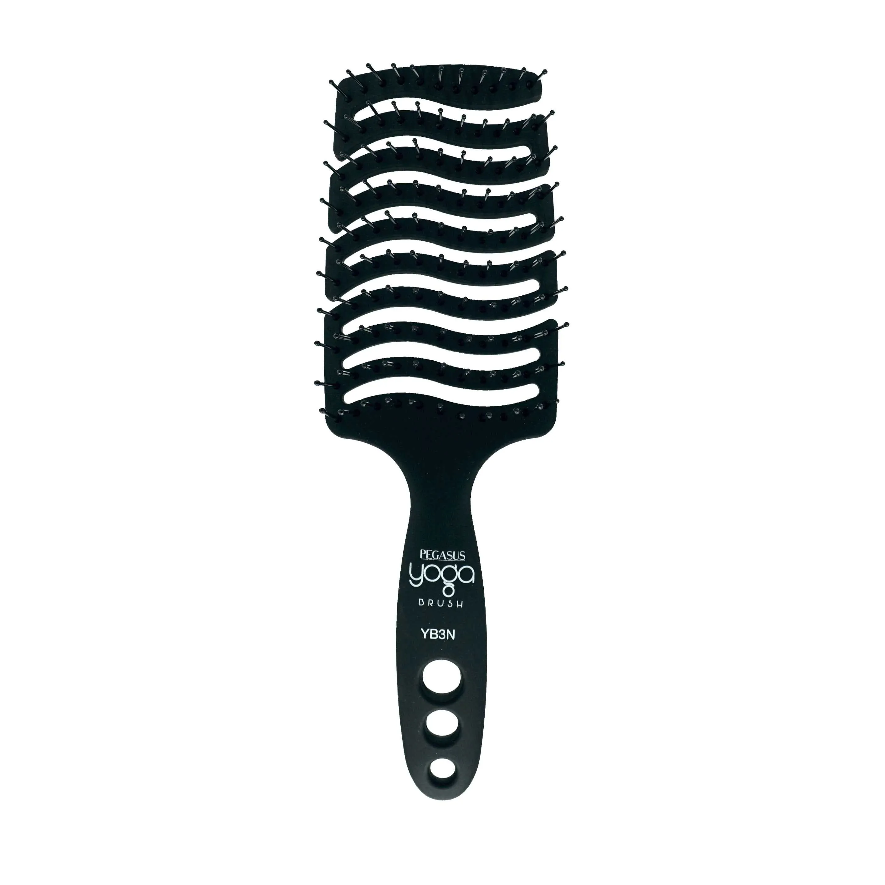 9in Flexible Vented Brush, Pegasus YB3N - Yoga Brush with Nylon Tipped Bristles