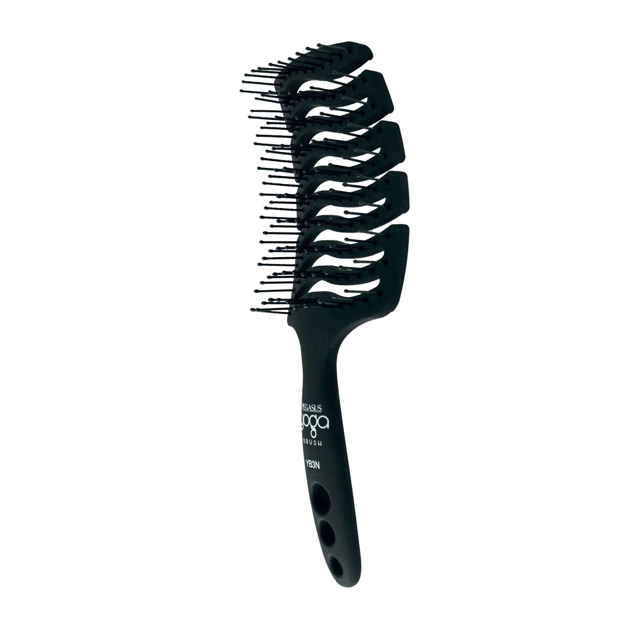 9in Flexible Vented Brush, Pegasus YB3N - Yoga Brush with Nylon Tipped Bristles