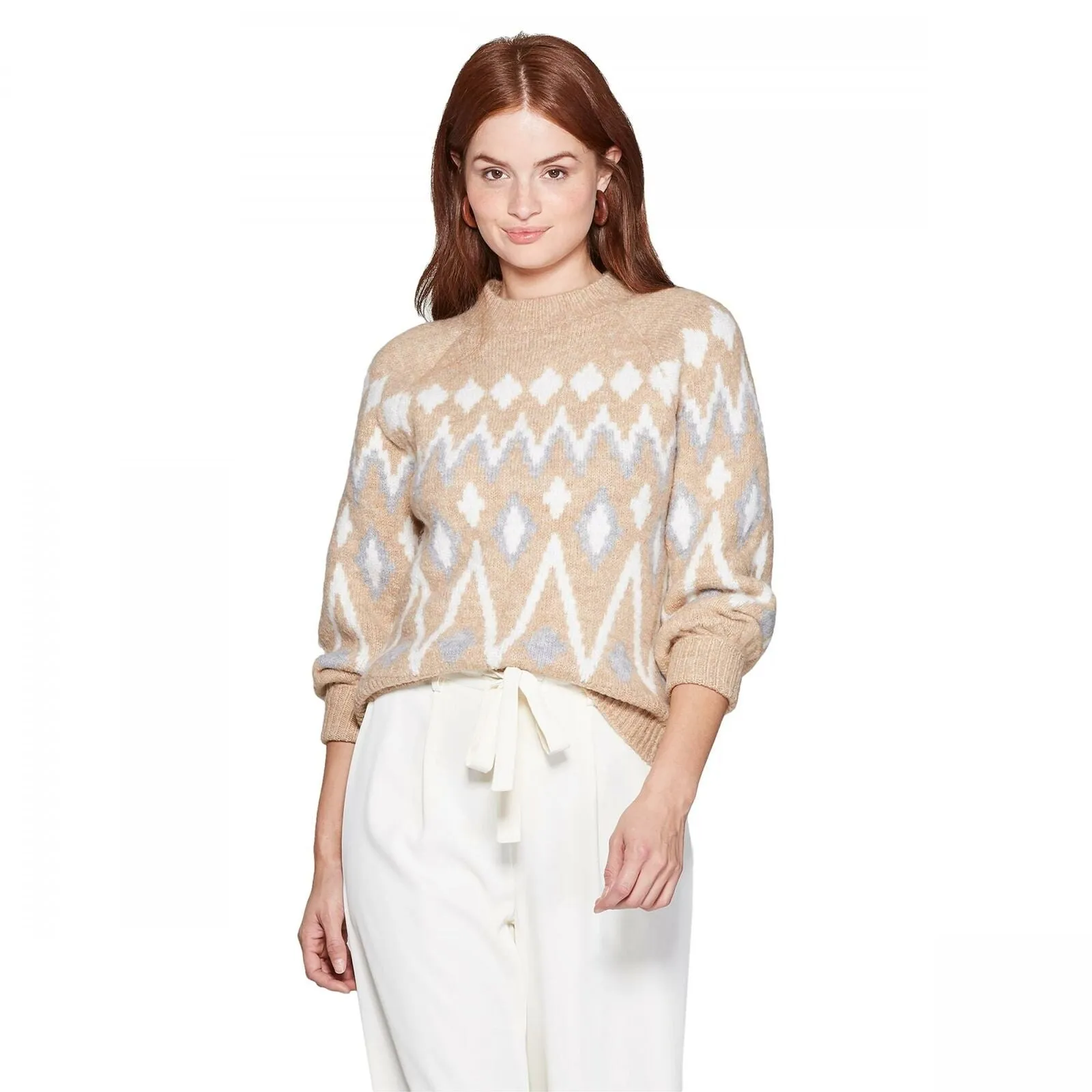 A New Day Women's Fair Isle Crewneck Long Sleeve Pullover Sweater