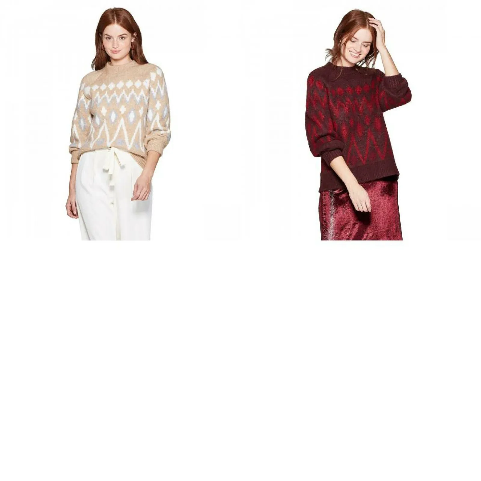 A New Day Women's Fair Isle Crewneck Long Sleeve Pullover Sweater