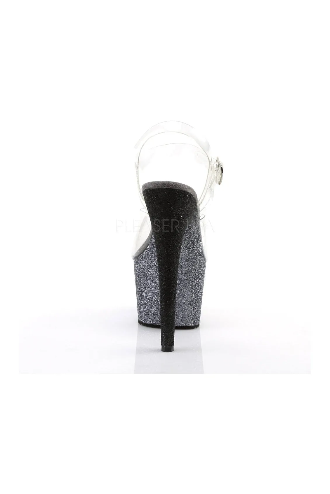 ADORE-708OMBRE Platform Sandal  | Black Vinyl