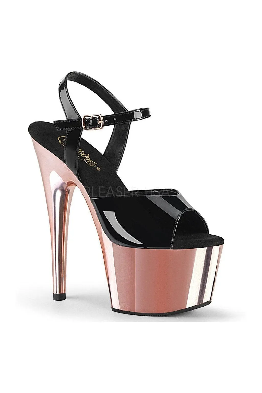 ADORE-709 Platform Sandal | Black Patent