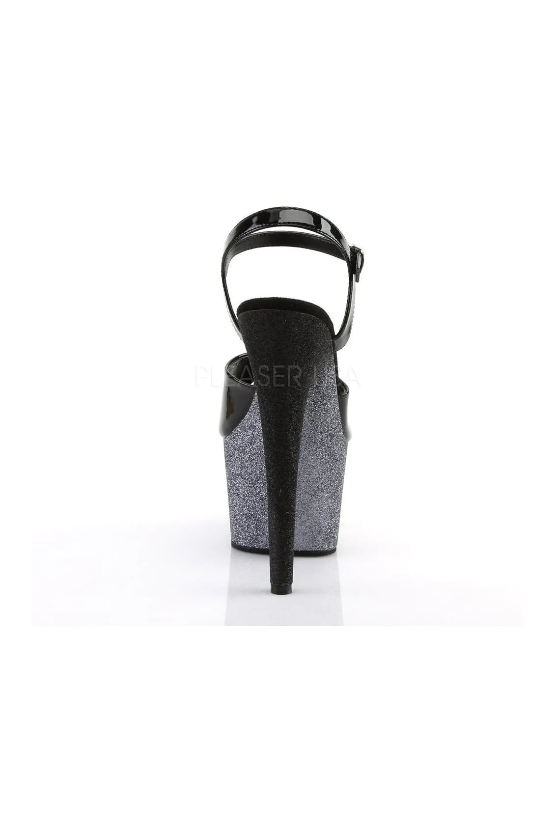 ADORE-709OMBRE Platform Sandal  | Black Patent