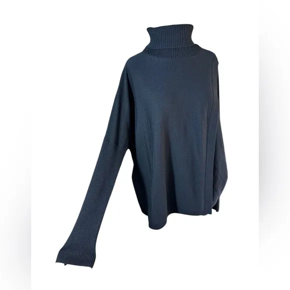 All Saints 100% Marino Wool Knit Turtleneck Koko Wrap Jumper Sweater