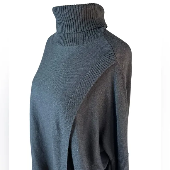 All Saints 100% Marino Wool Knit Turtleneck Koko Wrap Jumper Sweater
