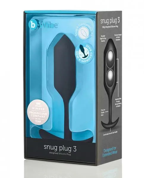 B-Vibe Weighted Snug Plug 3 - 180 Gram - Black