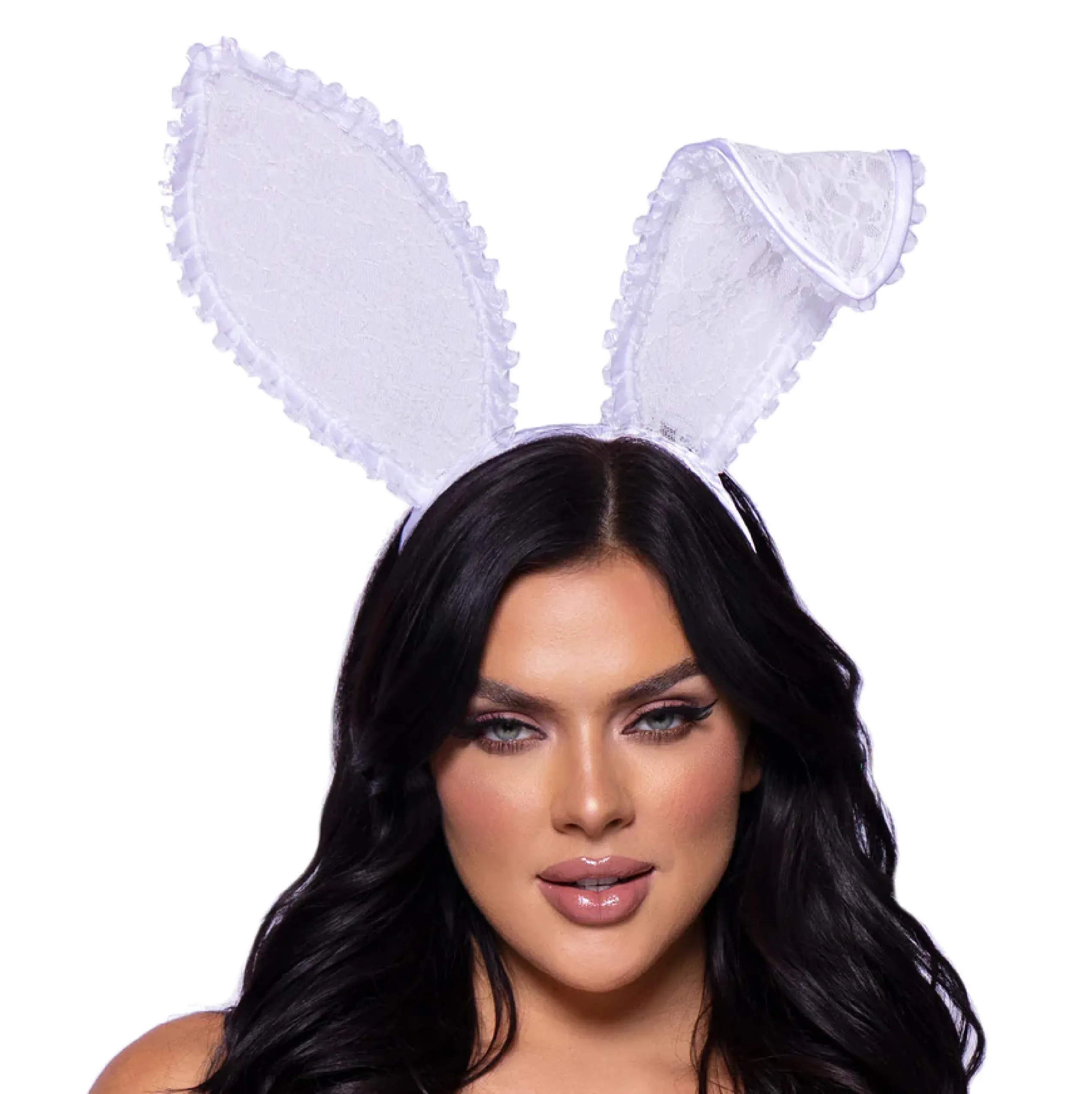 Bendable Lace Bunny Ears White