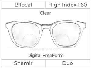 Bifocal - Shamir Duo - High Index 1.60 - Digital - Clear