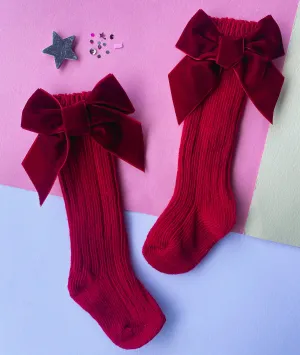 bow knee high socks