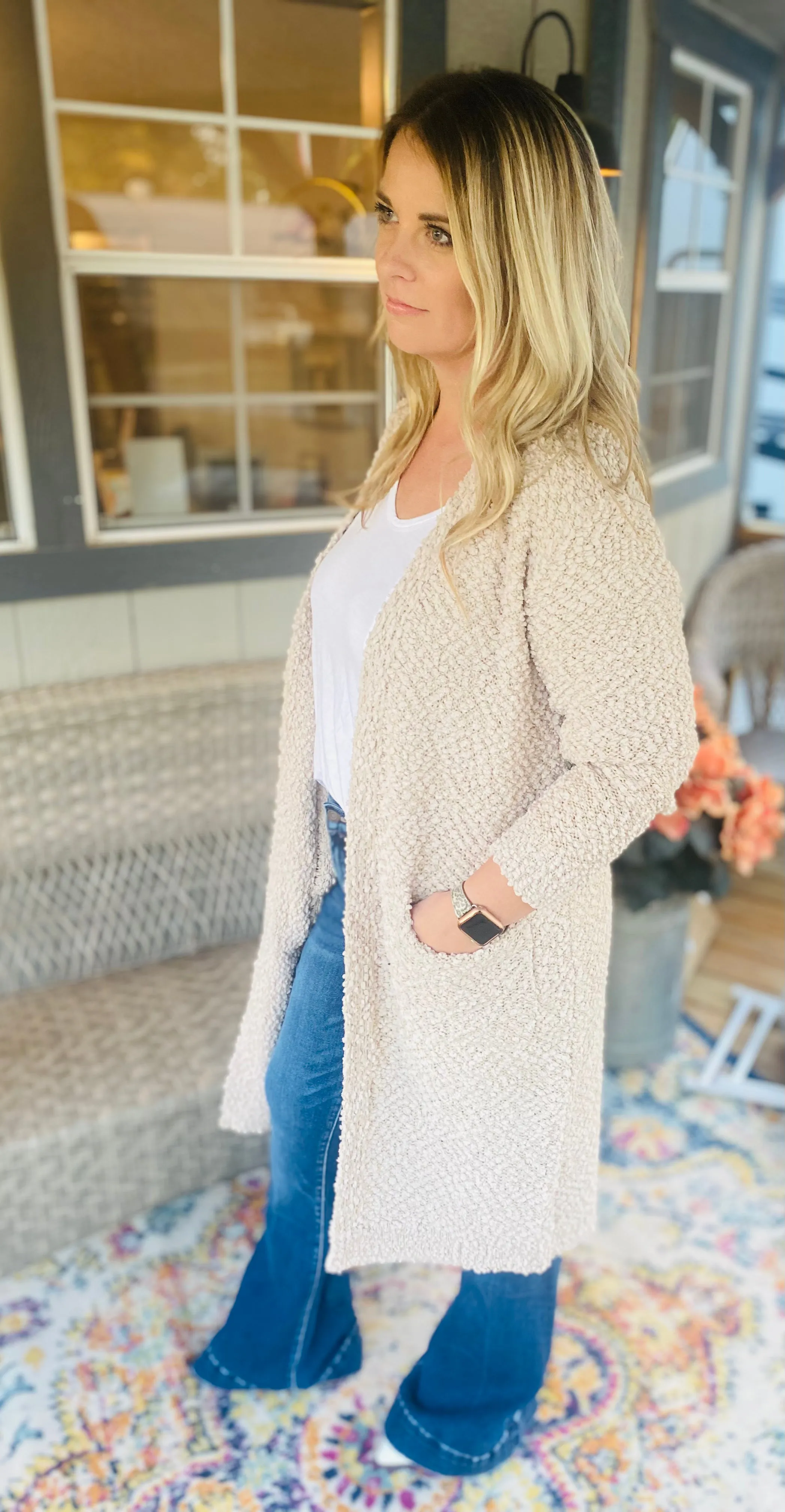 Camel Popcorn Cardigan