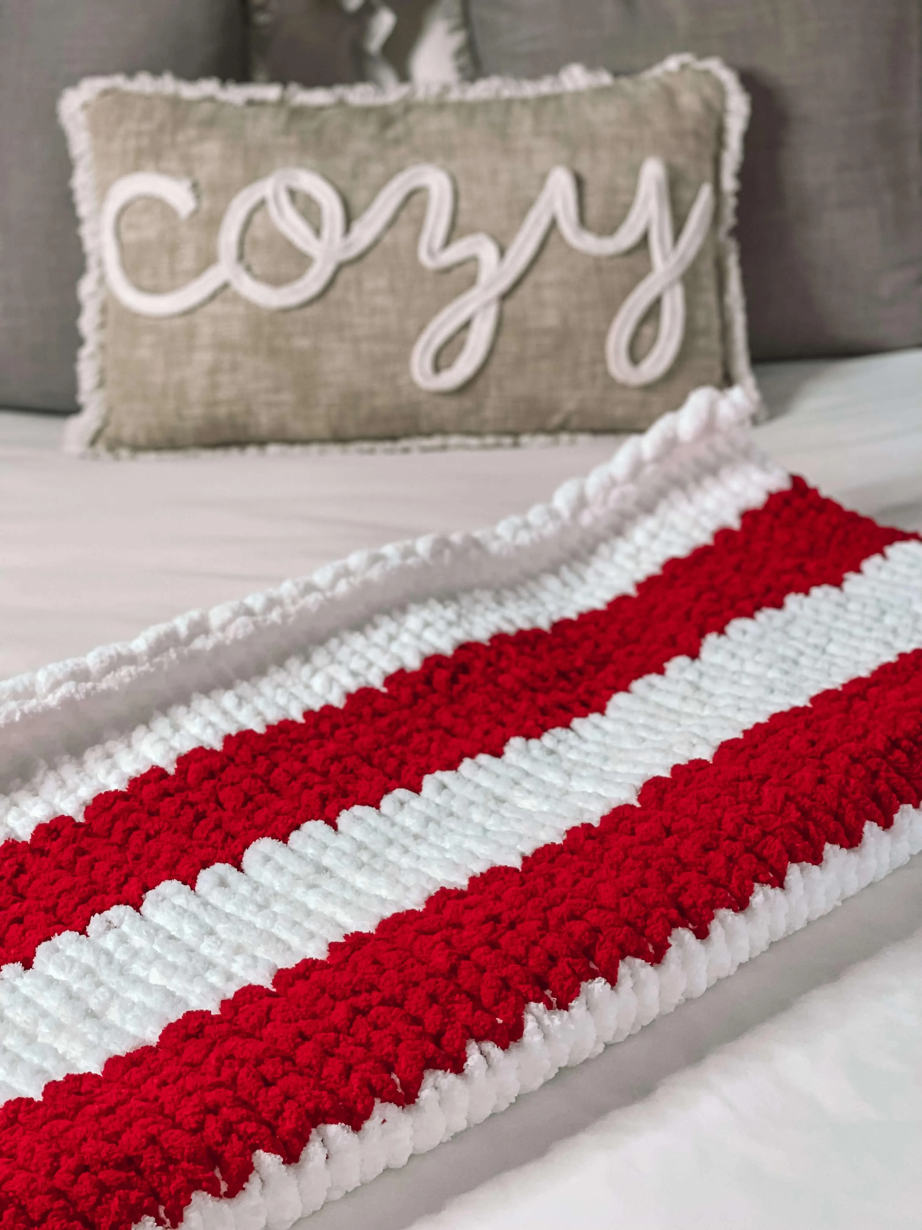 Candy Cane Cozy Throw
