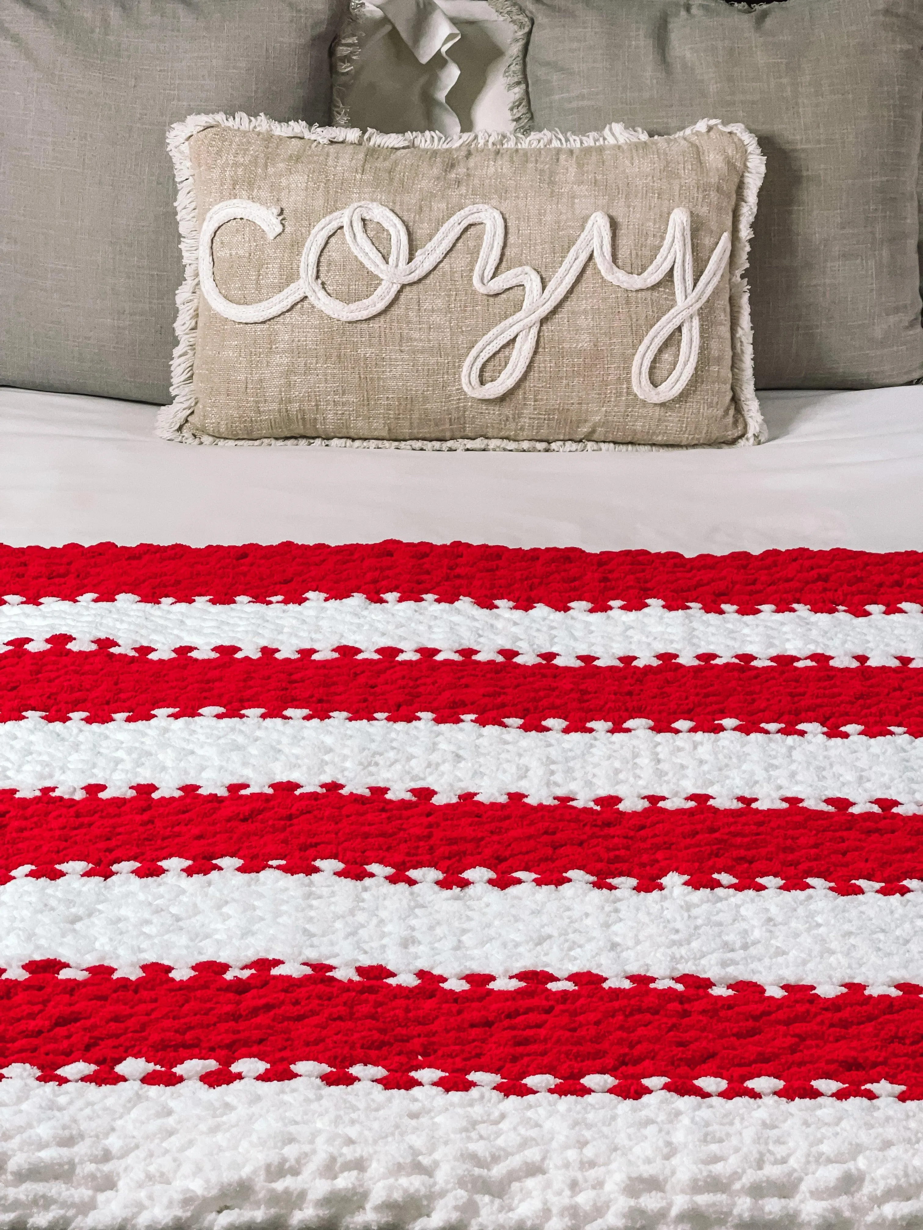 Candy Cane Cozy Throw