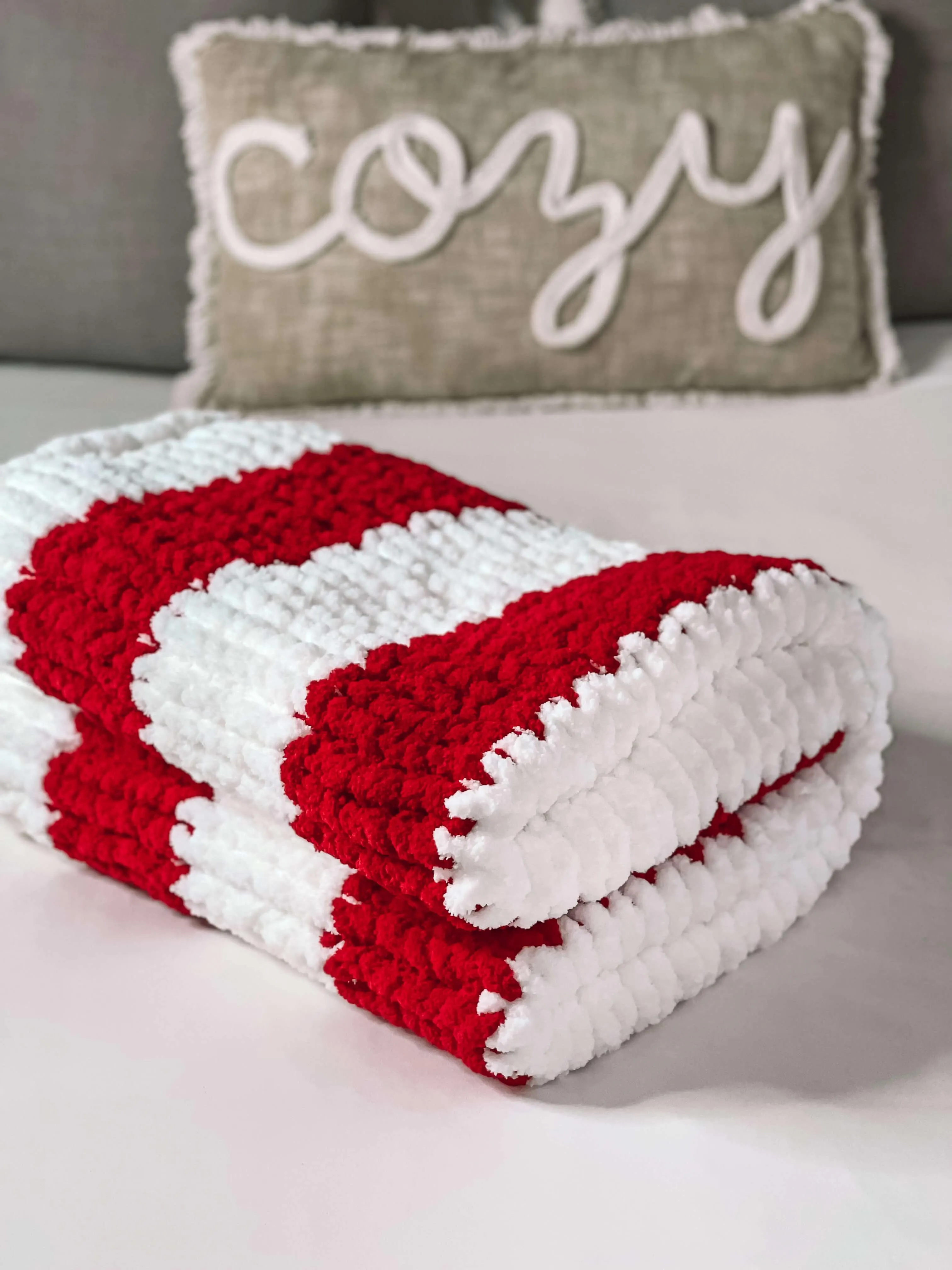 Candy Cane Cozy Throw