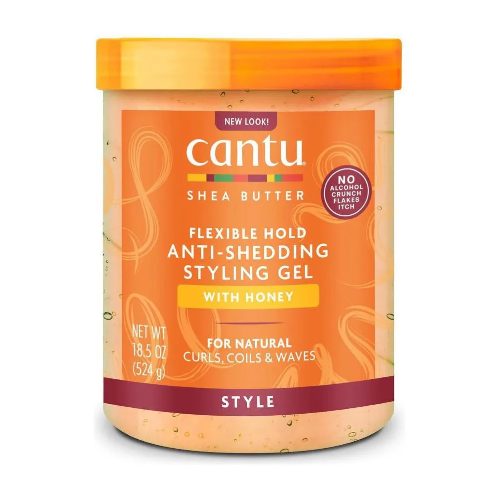 Cantu Shea Butter Flexible Hold Anti-Shedding Styling Gel With Honey 18.5 Oz