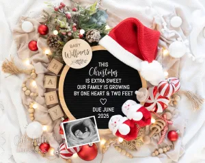 Christmas Pregnancy Announcement Digital - Santa Hat