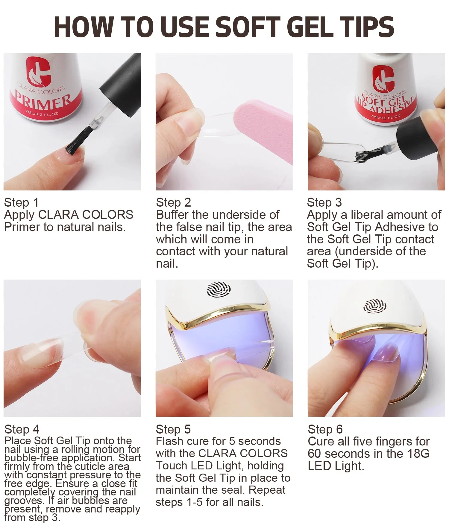 Clara Color - Full Cover Gel Tips - #19 Extra Long Stiletto 550pcs