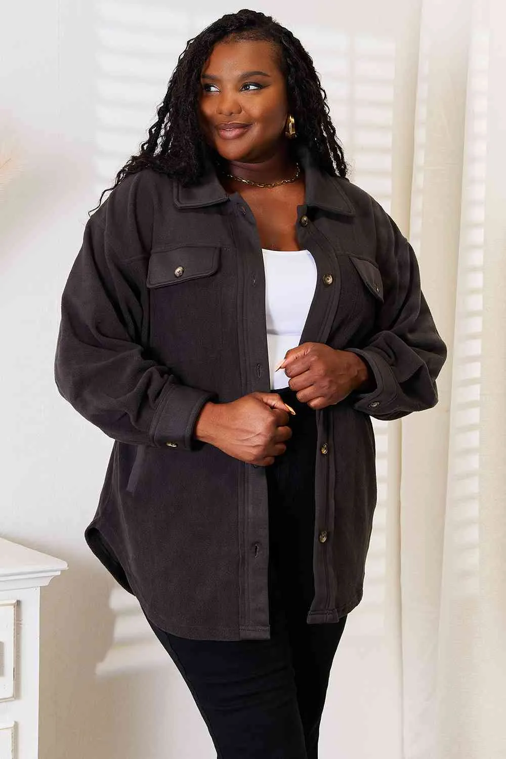 Cozy Girl  Button Down Shacket