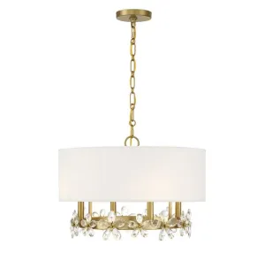 DAHLIA 4-LIGHT PENDANT, WARM BRASS