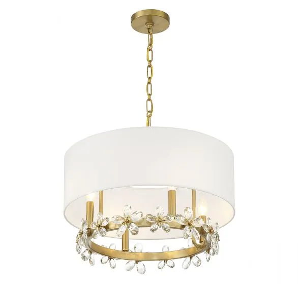 DAHLIA 4-LIGHT PENDANT, WARM BRASS