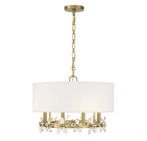 DAHLIA 4-LIGHT PENDANT, WARM BRASS