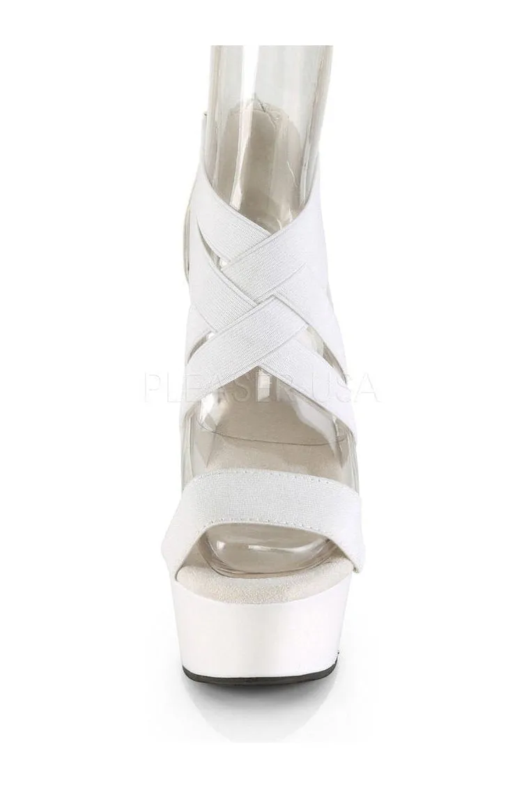 DELIGHT-669 Platform Sandal | White Elastic