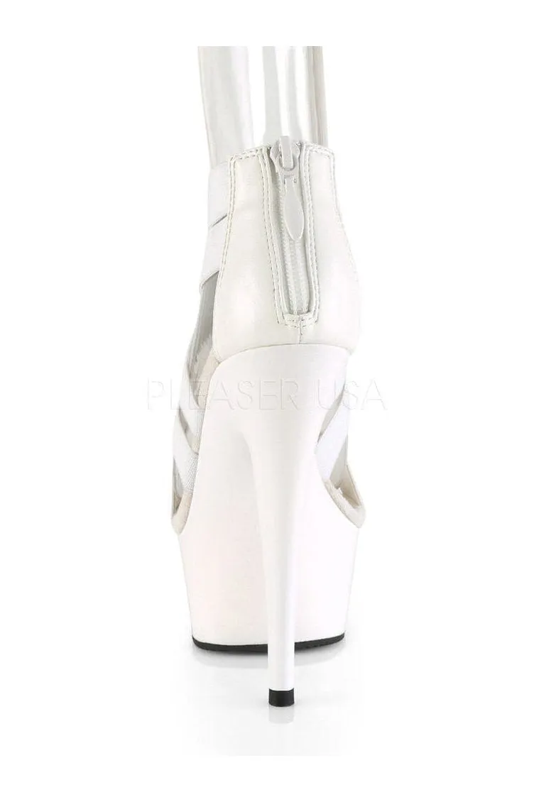 DELIGHT-669 Platform Sandal | White Elastic