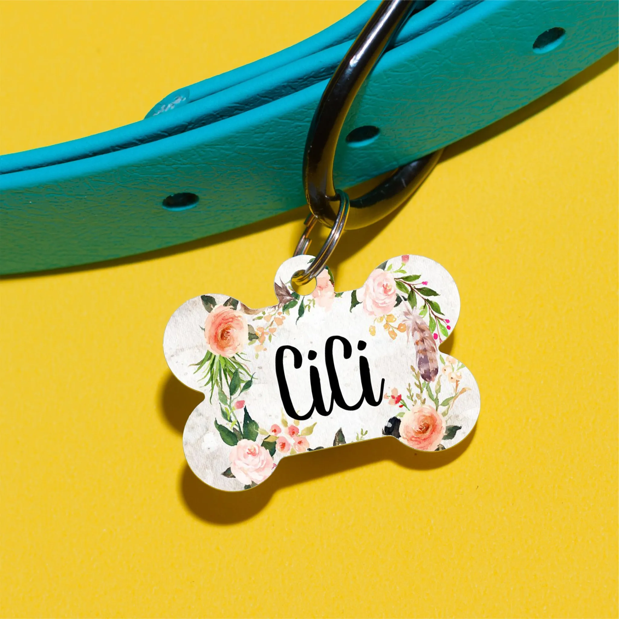 Desert Floral Pet ID Tag