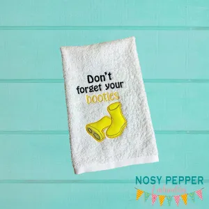 Don't forget your booties applique machine embroidery design (4 sizes included) DIGITAL DOWNLOAD