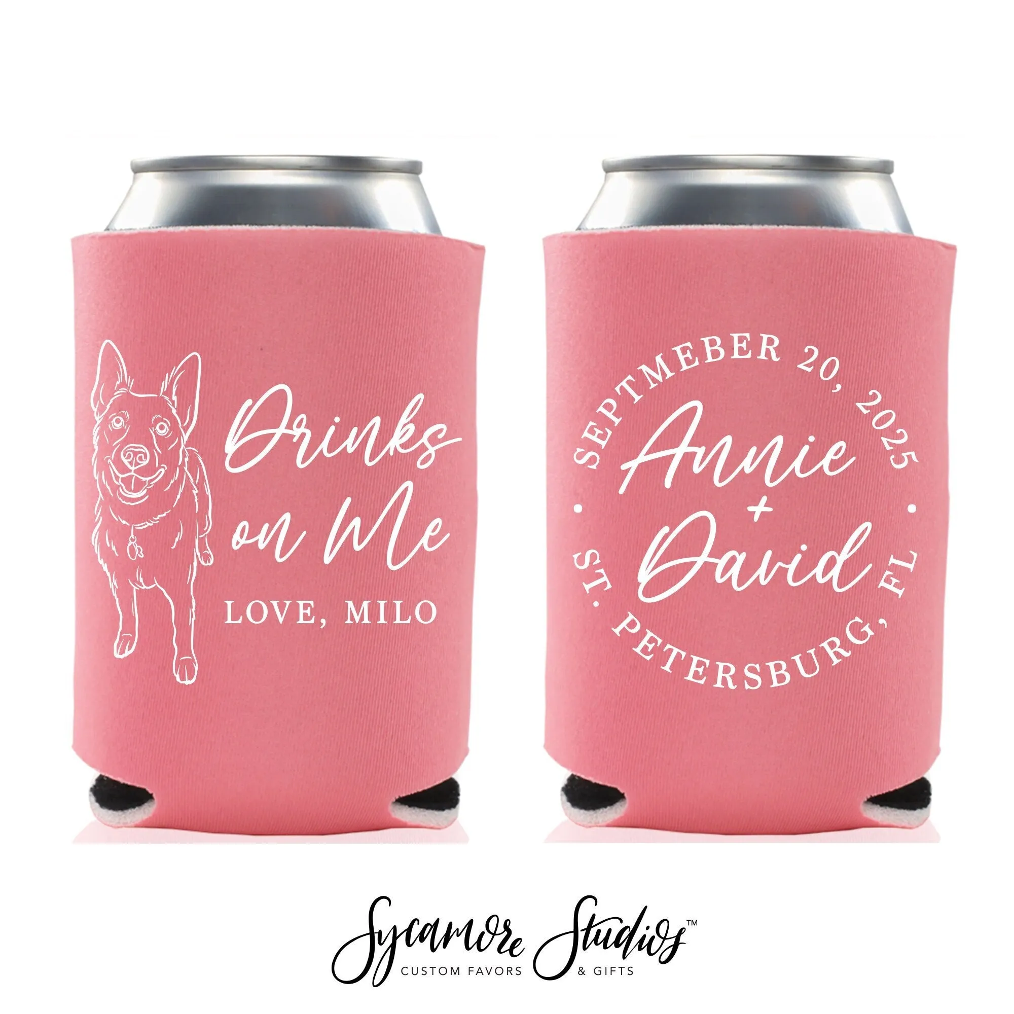 Drinks On Me - Wedding Can Cooler #238R