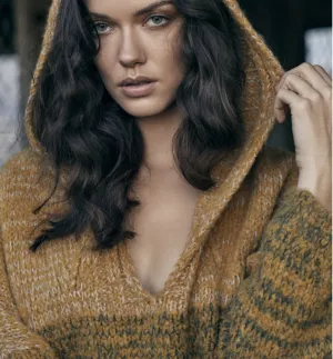 Elan Hooded Cable Knit Sweater