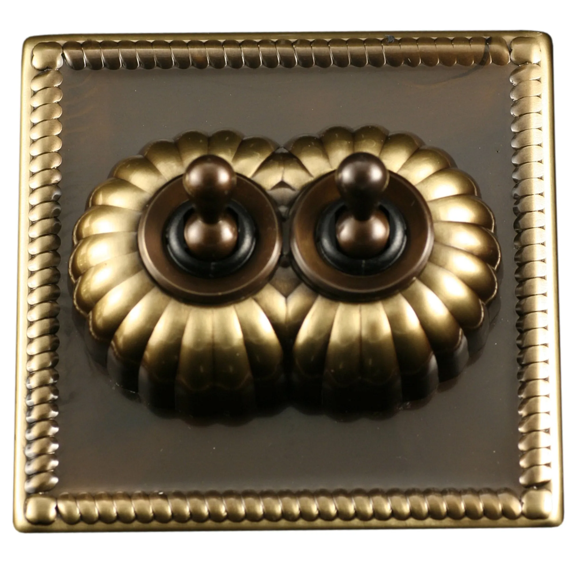 ElekTek Convert-a-Switch Georgian Brass Light Switch Toggle Cover Plate