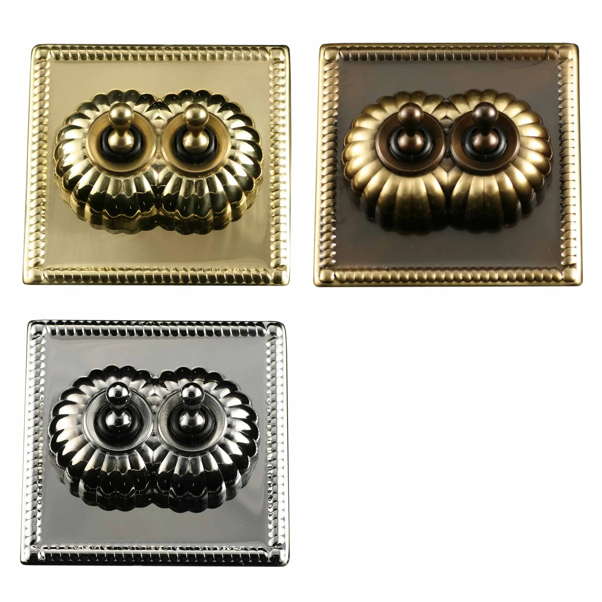 ElekTek Convert-a-Switch Georgian Brass Light Switch Toggle Cover Plate