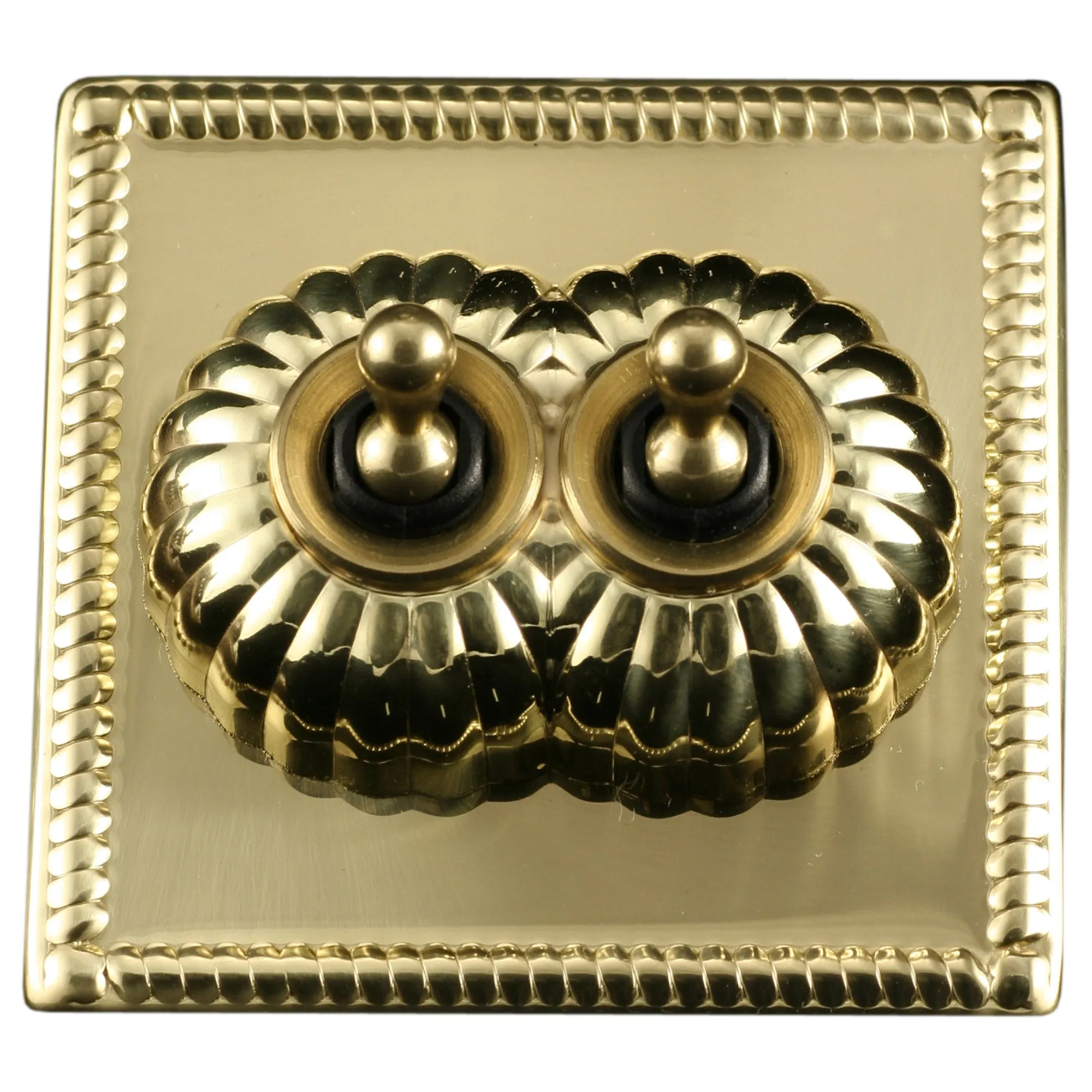ElekTek Convert-a-Switch Georgian Brass Light Switch Toggle Cover Plate