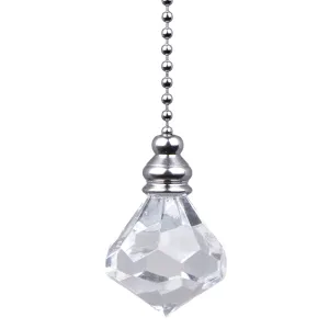 ElekTek Light Pull Chain Acrylic Crystal Diamond With 80cm Chrome Chain