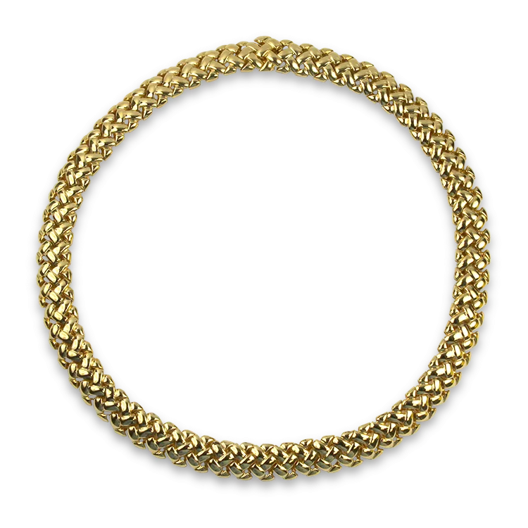 Estate 14k Yellow Gold Woven Necklace