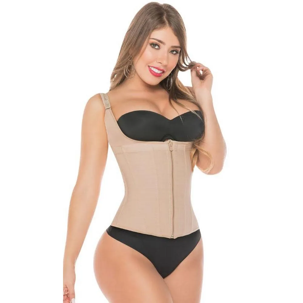 Faja Salome 0314 Lady's Vest Waist Trainer with Zipper Wide Straps -High Compression Line