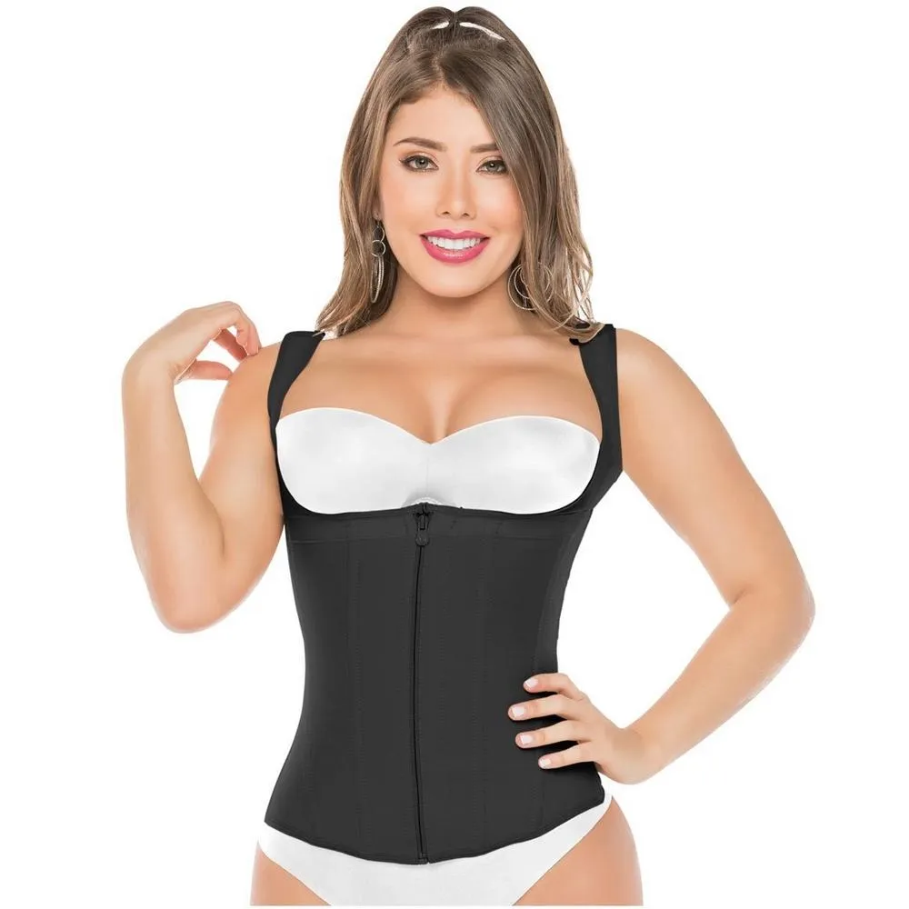 Faja Salome 0314 Lady's Vest Waist Trainer with Zipper Wide Straps -High Compression Line
