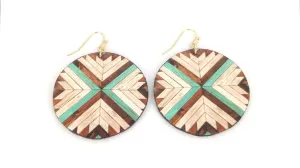 Faux Wood Design Earrings
