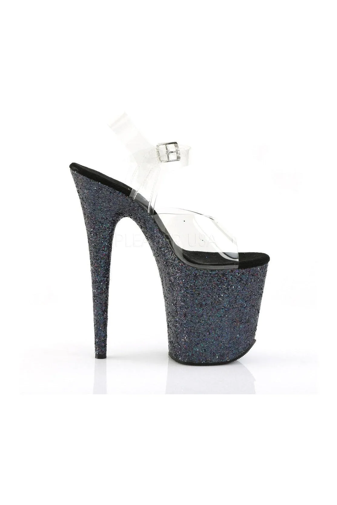 FLAMINGO-808LG Platform Sandal  | Black Vinyl