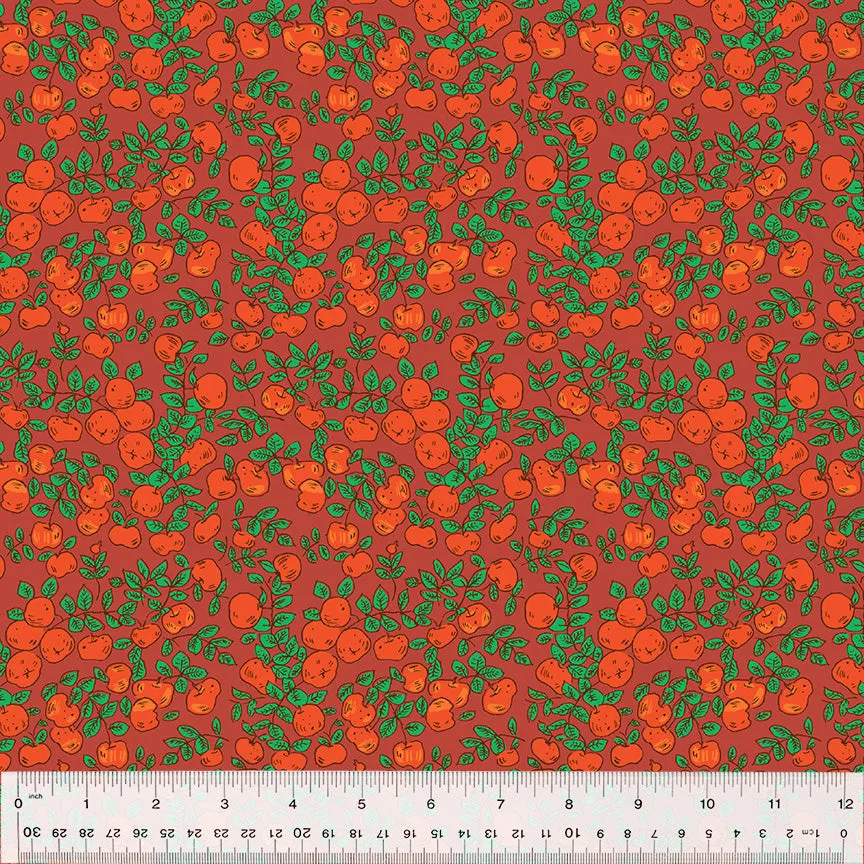 Forestburgh, Apples in Warm Red - fat quarter