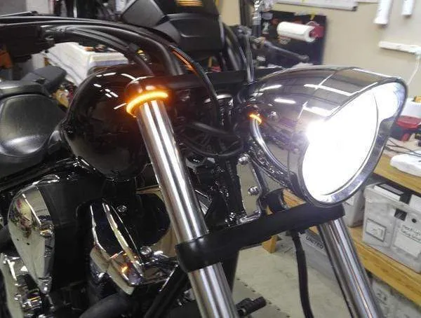 Fork Mount LED Turn Signals ,Double Color Transformation