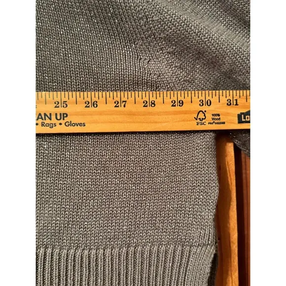 GAP Cotten blend wid sleeve turtle-neck 2X silver metalic sweater SPARKLY Cozy
