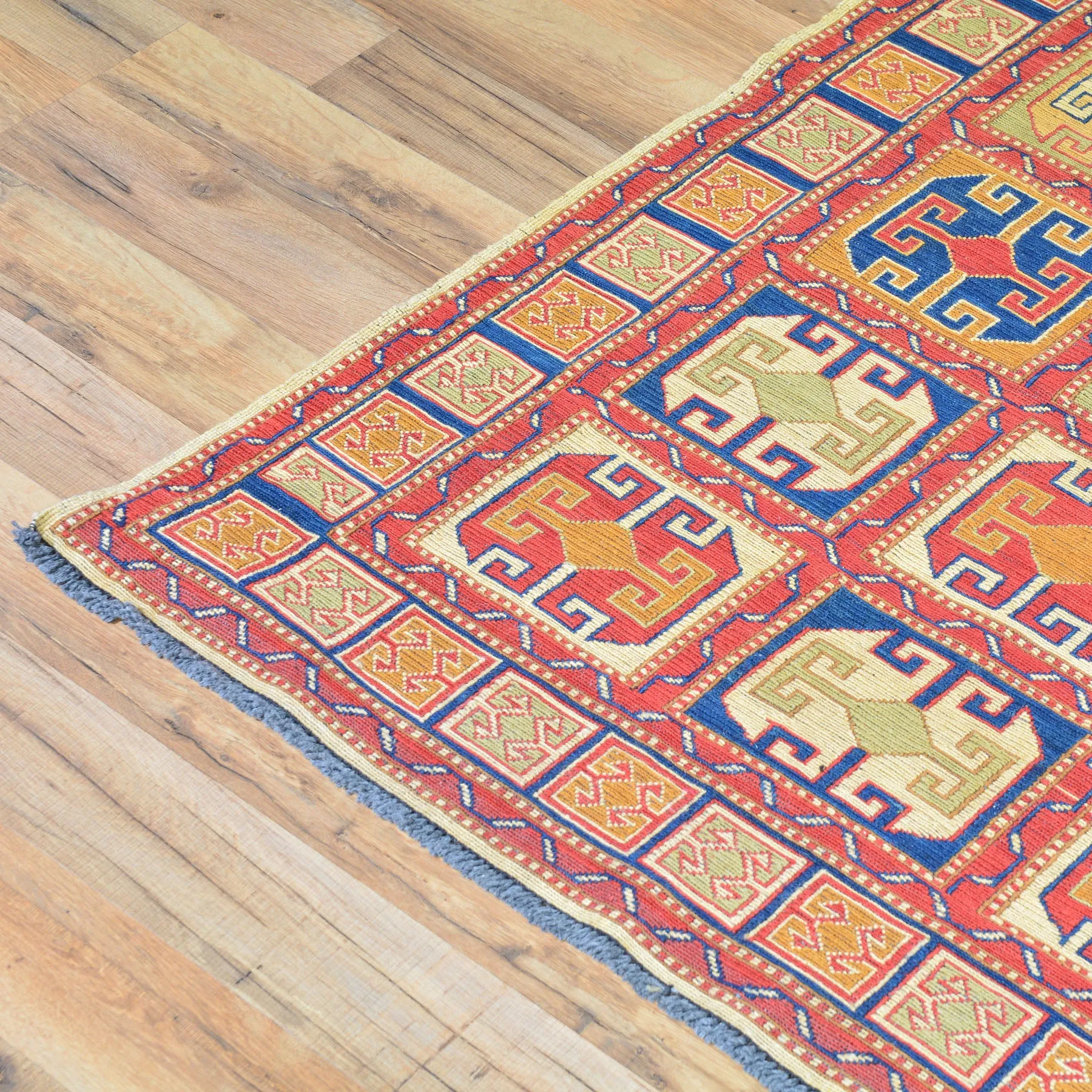 Hand-Woven Afghan Soumack Tribal Geometric Handmade Wool Rug (Size 5.1 X 7.0) Brrsf-1131