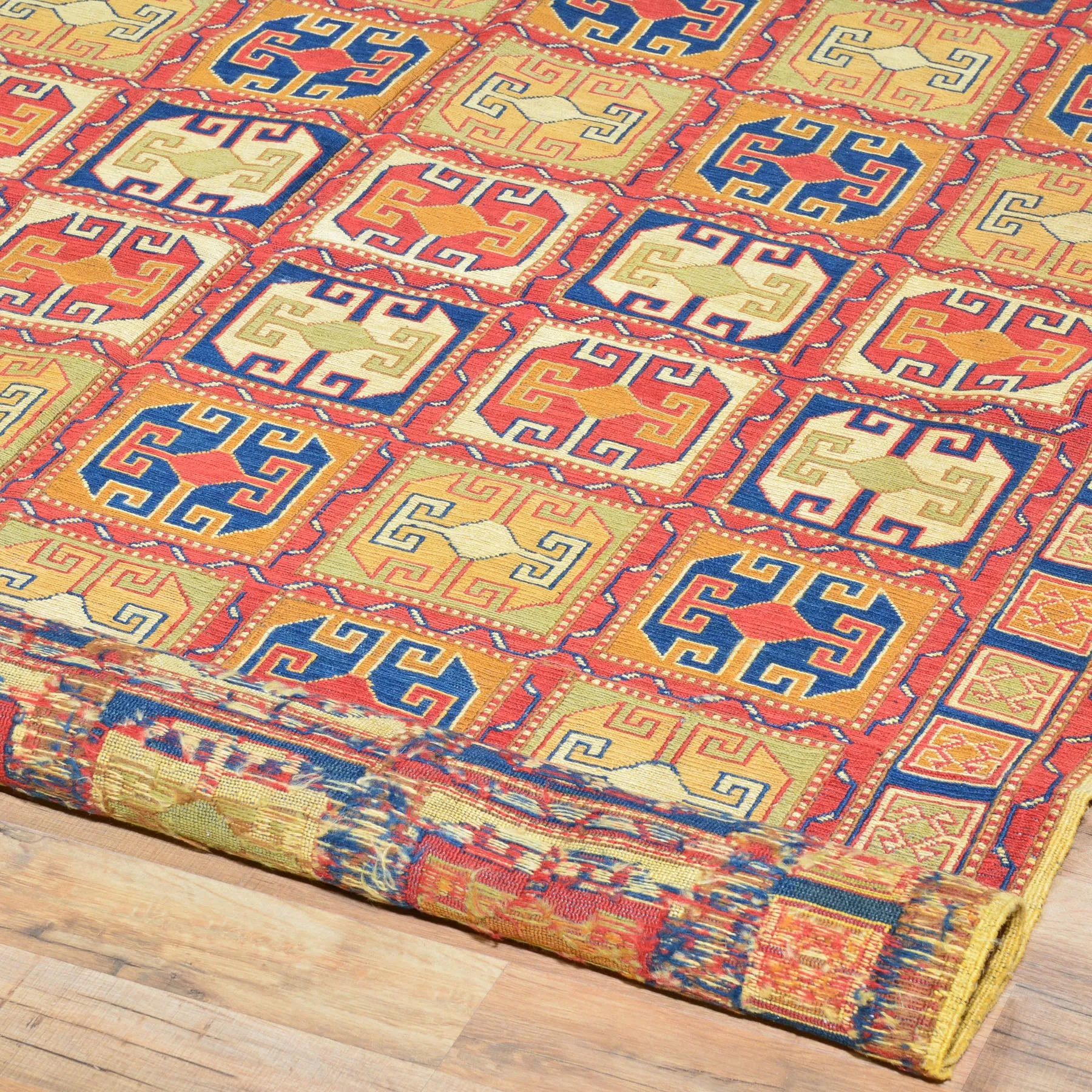 Hand-Woven Afghan Soumack Tribal Geometric Handmade Wool Rug (Size 5.1 X 7.0) Brrsf-1131
